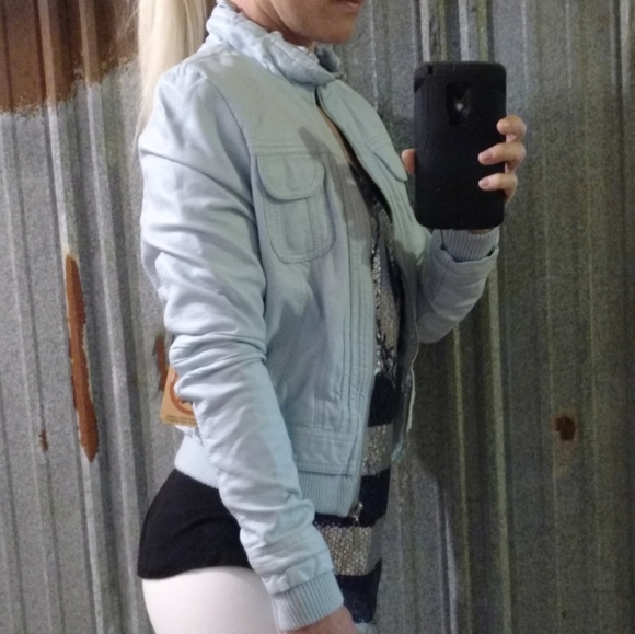 Jou Jou Baby Blue Leather Jacket - Picture 3 of 16